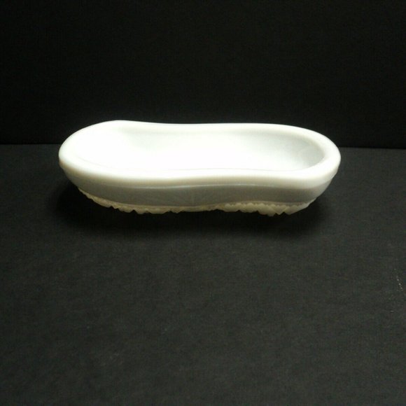 Vintage Thatcher Early American Prescut White Milk Glass Nappy Dish Hobstar - Picture 2 of 6